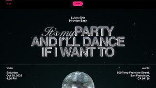 Events website templates - Birthday Invitation