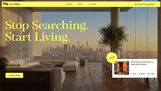 Landing Pages website templates - Real Estate Agent (Yellow)