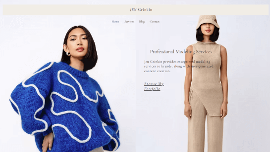 professional modeling services portfolio example