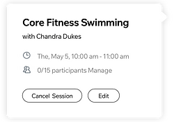 Image of the the Booking Calendar that comes with a Wix Bookings website.